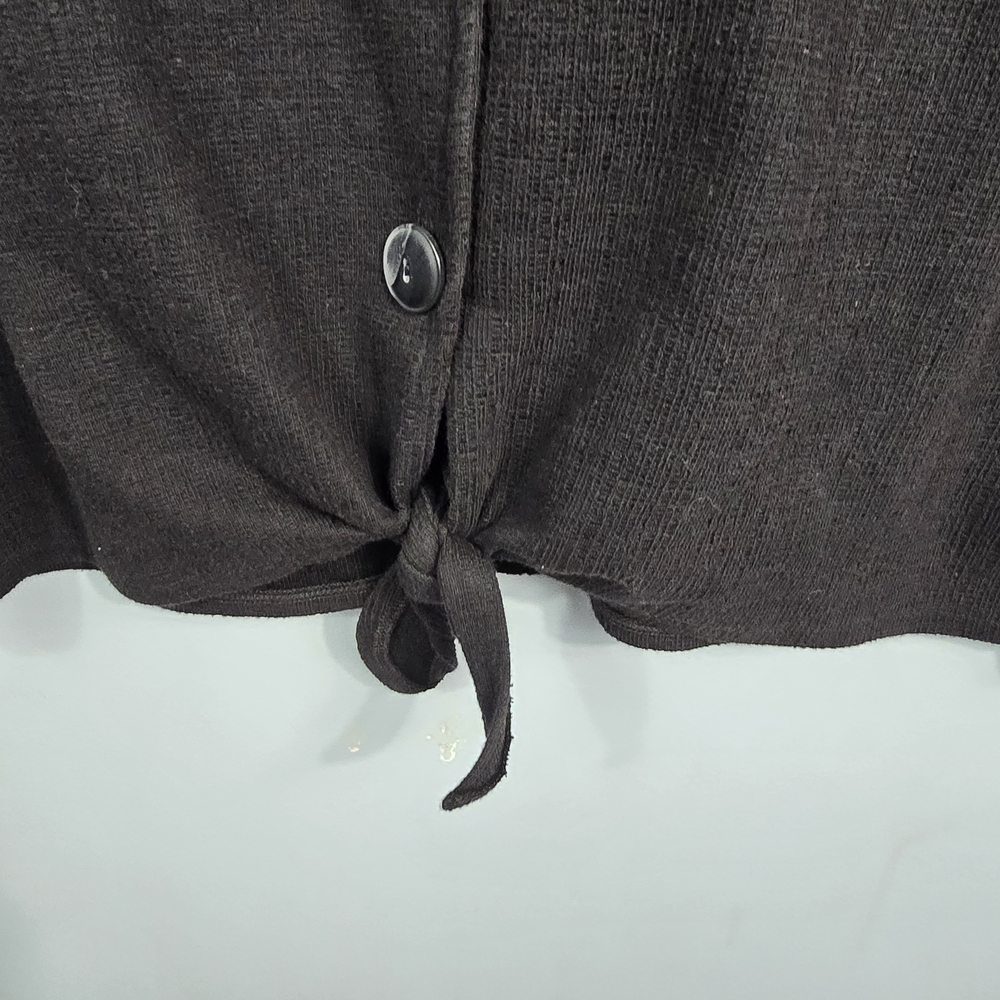 Old Navy Black Sleeveless Button-Front Tie-Hem Top Size Large - Picture 6 of 7